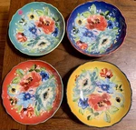 Pioneer Woman Floral Melody Polka Dots 7.5" Soup Pasta Salad Bowls Set Of 4. Fixed Price $35.00.