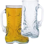 Chefcaptain Set Of 2 Glass Boot Mugs With Handles, 1 Liter 34 Oz Das Bee.... Fixed Price $34.40.