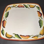 Clay Art Mesa Hand Painted Stone Lite 11" Square Platter Pepper Theme. Fixed Price $20.00.