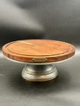 Hearth & Hand With Magnolia Wood Metal Farmhouse Cake Stand Pedestal Rustic. Fixed Price $20.00.