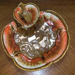 Maurice Of California Pottery IM-101 Glazed Chip & Dip Set 1970 Brown Orange. Fixed Price $35.79.