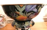 Mackenzie-child's Black Flower Market Enamel Everything Bowl,new. Fixed Price $110.00.