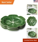 Le Jardin Cabbage 3D Dinner Plates, Set Of Four -11" Sculpted Green Stoneware.... Fixed Price $102.24.