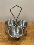 Vollrath Stainless Steel Caddy With 3 Bowls 6926 For Condiments Usa. Fixed Price $29.99.