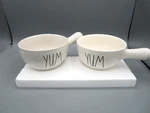 Set Of 2, Rae Dunn White "yum" Cereal, Soup & Oven Bowl 18 Oz (248). Fixed Price $26.99.