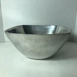 Pottery Barn Bowl Barona Square Silver Large 10.5"X10.5"X5" Read C. Fixed Price $13.99.
