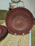 Impulse! Brand Moroccan Style Red Set Of 4 Glass Bowls 8.5". Fixed Price $50.00.