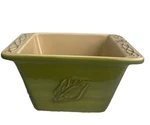 Host Collection Baking Dish Tastefully Simple Square Green Leaf 5.5"WX 7"LX3.5"H. Fixed Price $15.99.