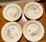 Mikasa Eb 804 Blue Daisies Set Of Soup/cereal Bowls Width 3/8 In, Made Japan. Fixed Price $59.99.