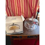 Luigi Bormioli Vintage, Unused Michelangelo Footed Glass Cake Plate With Dome. Fixed Price $34.99.