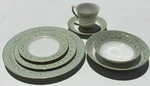 Amcrest Roxanne Pieces Table Place Setting Service Green Floral 3361-7. Fixed Price $39.99.