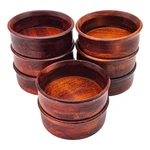 Vtg Solid Cherry Set 8 Hand Turned Salad 7" Hardwood. Fixed Price $79.77.
