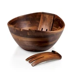 Picnic Time Fabio Viviani Mescolare Wood Salad Bowl W/ Integrated Serving Tools. Fixed Price $130.73.