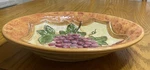 Susan Winget Designer Pasta Oval Bowl Raised Grapes Leaves "burgundy" Ceramic. Fixed Price $9.00.