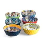 Henxfen Lead Ceramic Cereal, Soup Bowls Set Of 6-25 Oz, Multicolor. Fixed Price $54.99.