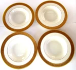 Vtg Lenox Westchester Four (4) Soup Bowls M-135 Gold Backstamp 3/8". Fixed Price $225.00.