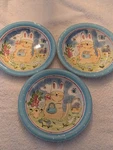Mary Jane Mitchell Easter Plates Set Of Three Microwavable And Dishwasher Safe. Fixed Price $65.00.