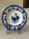 William James Farm Yard Blue Rooster Soup Bowl Salad 8.5" Euc Scalloped Chicken. Fixed Price $16.00.
