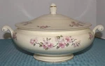 1949 Homer Laughlin Apple Blossom Qt. Vegetable Serving Bowl W/ Handles & Lid. Fixed Price $29.95.