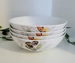 Gourmet Basics By Mikasa Set Of 4 Garden Butterfly Porcelain Bowls. Fixed Price $39.99.
