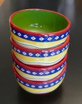 Set Of 4 Target Home Bright Multi Stripe Green Soup Or Cereal Bowls HMQ37. Fixed Price $29.99.