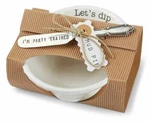 Mud Pie Circa Pedestal Dip Bowl W/spreader Set Let's #4851031L. Fixed Price $26.95.