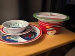 8 Piece Target 2012 Christmas Melamine Cereal Bowls Popcorn Kids Plates. Fixed Price $27.00.