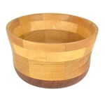 Vintage Mid Century Segmented Wooden Salad Bowl 6.5" X 4" Brick Layer Stave. Fixed Price $29.99.