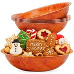 6 Pack Wooden Salad - 8"WX2"H Holiday Set For Pasta, Fru. Fixed Price $27.72.