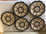Temptations By Tara Old World Black 8" Salad Plates Set Of 5. Fixed Price $49.00.