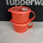 Tupperware Crystalwave Plus Soup Mug Microwavable 2 Cup / 500ML Coral Orange. Fixed Price $32.99.