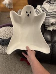 Pottery Barn Stoneware Ghost Serving Bowl Large White Halloween. Fixed Price $52.99.