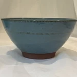 Set Of 6 Laurie Gates Stoneware Glazed Valencia Teal Terracotta 7" Cereal Bowls. Fixed Price $42.00.