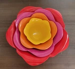 Zak! Stacking Nesting Flower Bowls Multi-colored SET-4 Purple Orange Yellow. Fixed Price $22.00.