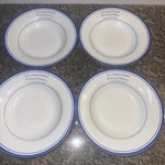 4 American Atelier French Bistro Rim Soup Bowls. Fixed Price $50.00.