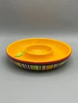 Crate & Barrel Margarita Salter Mambo Bright Stripes Ceramic Rimmer Or Dip Bowl. Fixed Price $27.77.