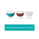 Six (6) Piece Pioneer Woman Enamel Steel Bowls W/lids Multicolored (1). Fixed Price $33.92.