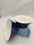 Rachael Ray Round & Square Blue And White 6 Soup Cereal Bowls Set Of 2. Nwot. Fixed Price $19.99.