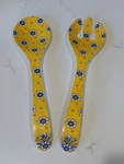 Large Serving Spoon & Fork Le Cadeaux Yellow Blue Melamine Salad Servers 12.5. Fixed Price $18.99.