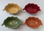 Princess House Exclusive Pavillion Set Of 4 Ceramic Leaf Dishes Bowls 6.5"X2.25". Fixed Price $59.99.