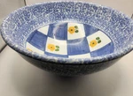 Himark Hand Painted Floral Spongeware Mixing Bowl With Daisies - Discontinued. Fixed Price $11.00.