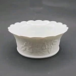 Kaiser Dogwood Bisque Porcelain Embossed Floral Scalloped Edge Round 6" Bowl. Fixed Price $24.90.