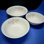 3 Pfaltzgraff Tea Rose Serving Vegetable Salad Bowls 7", 8", 9" Oven Microwave. Fixed Price $29.25.