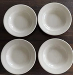 Buffalo China 100 Yr Anniversary 7/8 Rimmed Soups Pasta Bowls Ivory Set 4. Fixed Price $64.99.