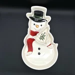 Lenox Christmas Snowman With Tree Chip And Dip Serving Tray 16.7 Inch Porcelain. Fixed Price $37.24.