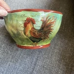 Certified International Tuscan Rooster Ice Cream Dish. Susan Winget. Fixed Price $13.99.