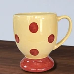 Gail Pittman Southern Living Siena Polka Dots Red & Yellow Pedestal Coffee Mug. Fixed Price $14.95.