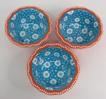 Set Of 3 Pioneer Woman Melamine Dip Bowls Daisy Ditsy 4.75" Dia 8OZ Red Teal New. Fixed Price $25.00.
