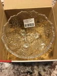 Studio Nova Christmas Serving Dish Glass Snow Medley Candy Bowl Japan 5" New Box. Fixed Price $7.95.