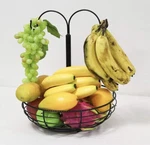 Gourmet Basics By Mikasa Rope Metal Fruit Basket With Double Banana Hook, Black. Fixed Price $9.88.